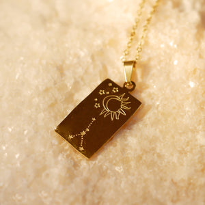 18K Gold Plated 12 Constellations Pendant Charm Necklace