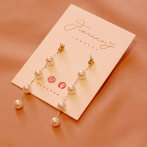 18K Gold Plated 2-way Pearl Drop Earrings