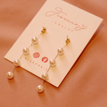 將圖片載入圖庫檢視器 18K Gold Plated 2-way Pearl Drop Earrings