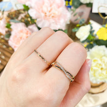 Load image into Gallery viewer, Rose Gold Plated Cubic Zirconia Cross Ring