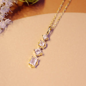 18K Gold Plated / S925 Silver 4-pieces Cubic Zirconia Necklace