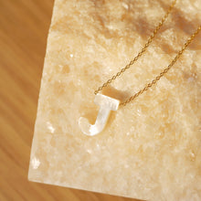Load image into Gallery viewer, 18K Gold Plated Shell Surface Letter A-Z Monogram Alphabet Necklace