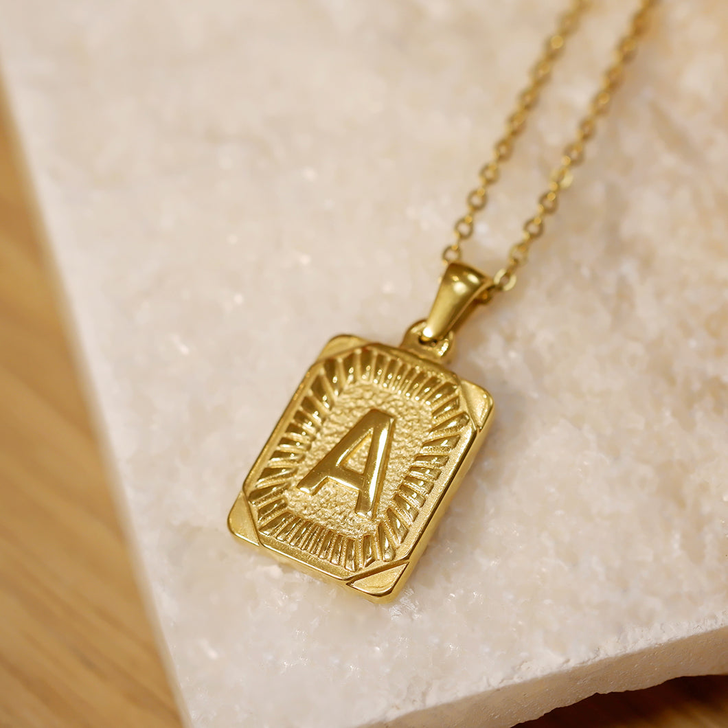 18K Gold Plated Letter A-Z Monogram Alphabet Necklace