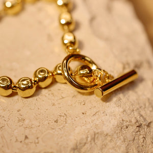 18K Gold Plated Beaded Baroque Pearl Bracelet