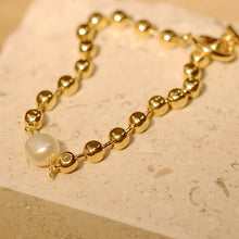 Load image into Gallery viewer, 18K Gold Plated Beaded Baroque Pearl Bracelet