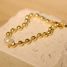將圖片載入圖庫檢視器 18K Gold Plated Beaded Baroque Pearl Bracelet