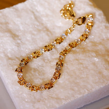 將圖片載入圖庫檢視器 18K Gold Plated CZ Brass Link Chain Bracelet