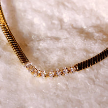 將圖片載入圖庫檢視器 18K Gold Plated CZ Snake Chain Bracelet