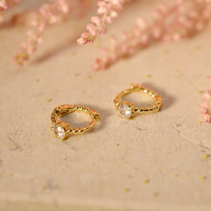 18K Gold Plated Cubic Zirconia Mini Hoop Earrings