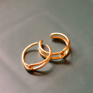 18K Gold Plated Double Knot Ring - Thin