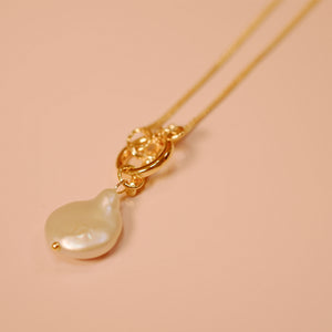 18K Gold Plated Front Open Baroque Pearl Necklace