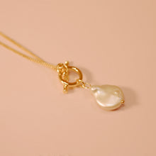 Load image into Gallery viewer, 18K Gold Plated Front Open Baroque Pearl Necklace