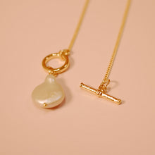 Load image into Gallery viewer, 18K Gold Plated Front Open Baroque Pearl Necklace