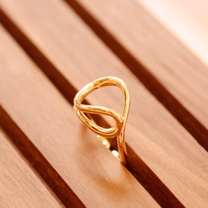 18K Gold Plated Irregular Shaped Brass Ring