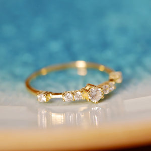 18K Gold Plated Japanese Cubic Zirconia Ring - Tracy