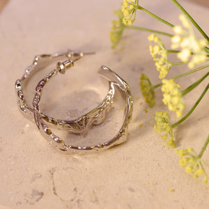 18K Gold Plated / Silver Plated Lava Hoop Earrings
