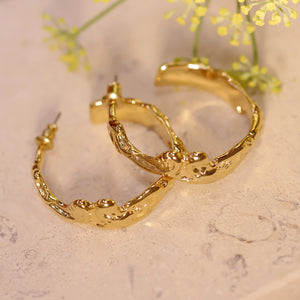 18K Gold Plated / Silver Plated Lava Hoop Earrings