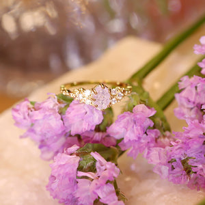 18K Gold Plated Light Purple Cubic Zirconia Ring - Karina