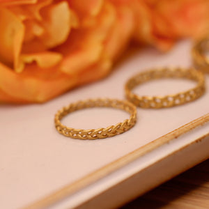 Matte Gold Plated Weave Pattern Rings