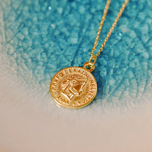 18K Gold Plated 1988 Warrior Coin Necklace
