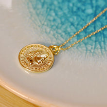 Load image into Gallery viewer, 18K Gold Plated 1988 Warrior Coin Necklace