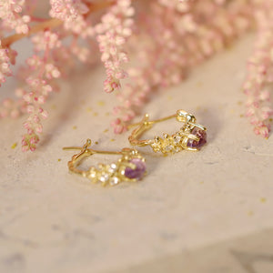 18K Gold Plated Olive Shaped Amethyst Fruit Collection