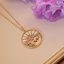 Load image into Gallery viewer, 18K Gold Plated Oversized Sunset on the Sea Pendant Necklace
