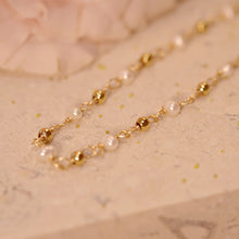 將圖片載入圖庫檢視器 18K Gold Plated Pearl and Gold Ball Bracelet