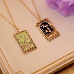 18K Gold Plated Tarot Card Knight of Coin Pendant Necklace
