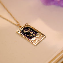 Load image into Gallery viewer, 18K Gold Plated Tarot Card Knight of Coin Pendant Necklace