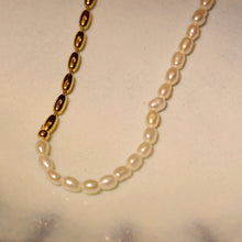 Load image into Gallery viewer, 18K Gold Plated Unbalanced Pearl Necklace