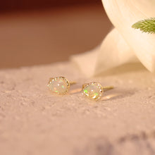 將圖片載入圖庫檢視器 18K Gold Plated Water Drop Shaped Opal Stud Earrings
