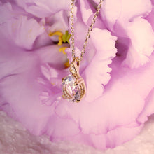 將圖片載入圖庫檢視器 18K Gold Plated Water Drop Shaped White Crystal CZ Necklace