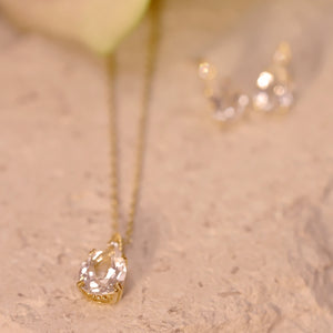 18K Gold Plated Water Drop Shaped White Crystal Collection