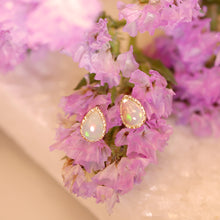 Load image into Gallery viewer, 18K Gold Plated Water Drop Shaped Opal Stud Earrings