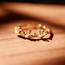 將圖片載入圖庫檢視器 18K Gold Plated Cubic Zirconia Open Ring - Leanne