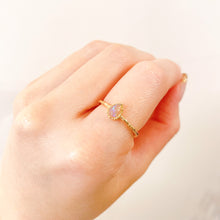 Load image into Gallery viewer, 18K Gold Plated Water Drop Shaped Opal Open Ring
