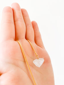 18K Gold Plated White Crystal Necklace