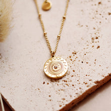 Load image into Gallery viewer, 18K Gold Plated 2-Layer Geometric Coin Necklace