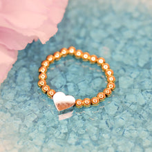 Load image into Gallery viewer, 2-Tone Heart Beaded Elastic Ring