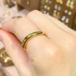 18K Gold Plated Brass Smooth Wave Ring