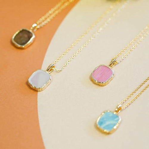 18K Gold Plated Multicolor Natural Crystal Necklace