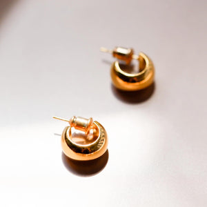 18K Gold Plated Mini C Shaped Earrings