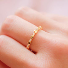 Load image into Gallery viewer, 18K Gold Plated Heart Cubic Zirconia Band Ring