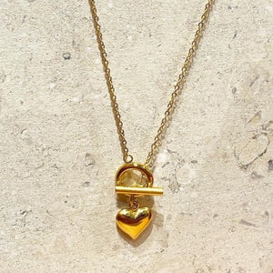 18K Gold Plated Front Open Heart Necklace