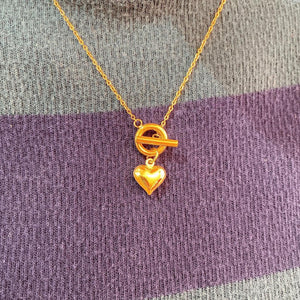 18K Gold Plated Front Open Heart Necklace