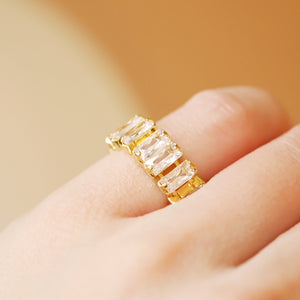 18K Gold Plated 360 Pave Soft Zircon Ring - Sarma