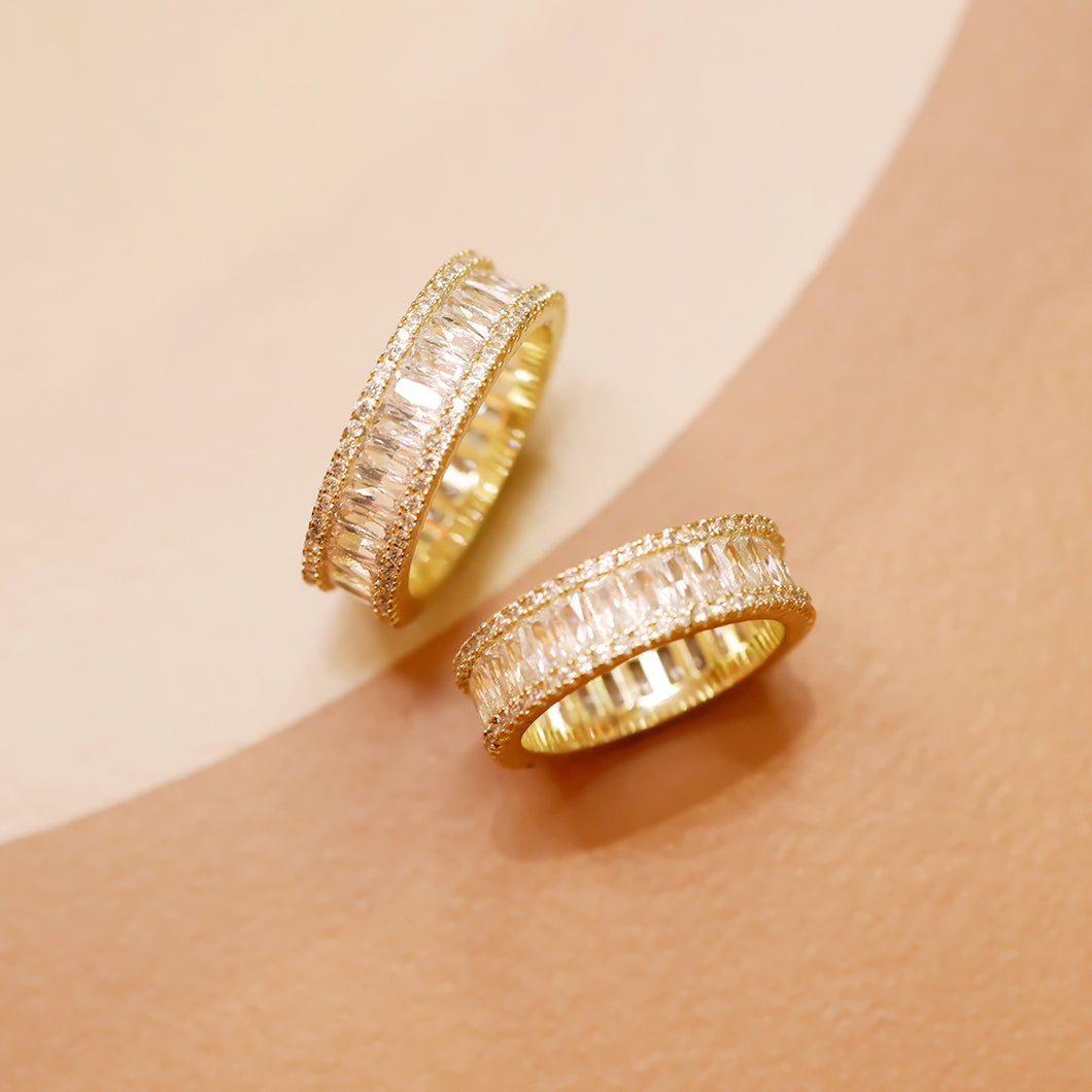 18K Gold Plated 360 Pave Zircon Ring - Annie