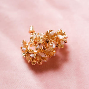 Numerous Flowers Pearl Hoop Earrings - Emma