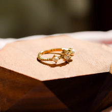 將圖片載入圖庫檢視器 18K Gold Plated Cubic Zirconia Pearl Open Ring - Lena